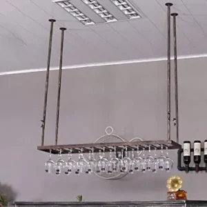 KDMB Portabottiglie Europeo Portabicchieri Ferro battuto Portabicchieri da Appendere Creativo Portabottiglie da soffitto F...