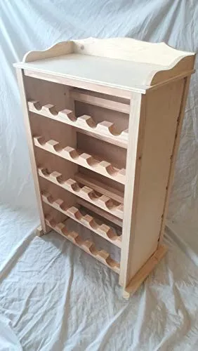 LA IBERICA - Portabottiglie per 25 Bottiglie con Piano di Lavoro, Legno
