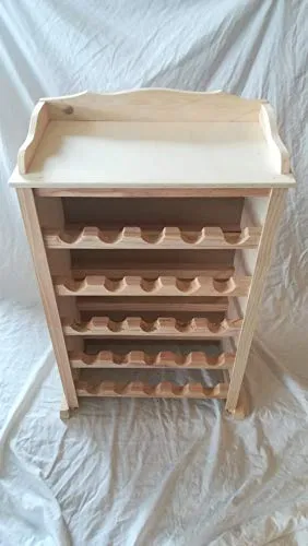 LA IBERICA - Portabottiglie per 25 Bottiglie con Piano di Lavoro, Legno