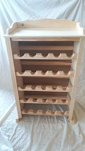 LA IBERICA - Portabottiglie per 25 Bottiglie con Piano di Lavoro, Legno