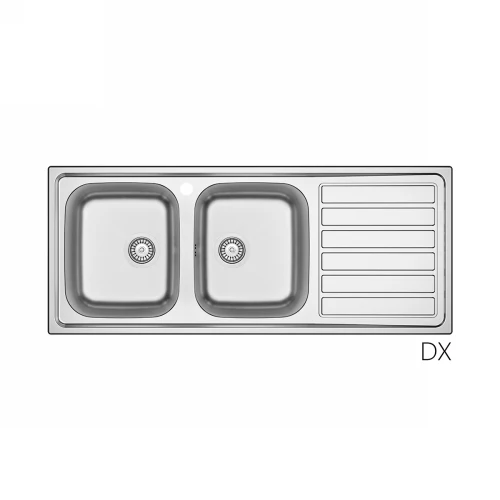 Lavello Incasso Acciaio Inox Mod. Ls03 Cm 120X50- Cm. 120 Gocciolatoio Dx- Dh- Pezzi 1