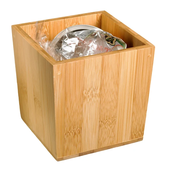 Leone - S0078 - Barattolo portarifiuti da tavola - 11 x 11 x 11 cm - bamboo - Leone - 100558 - Conf. da 1 Pz.
