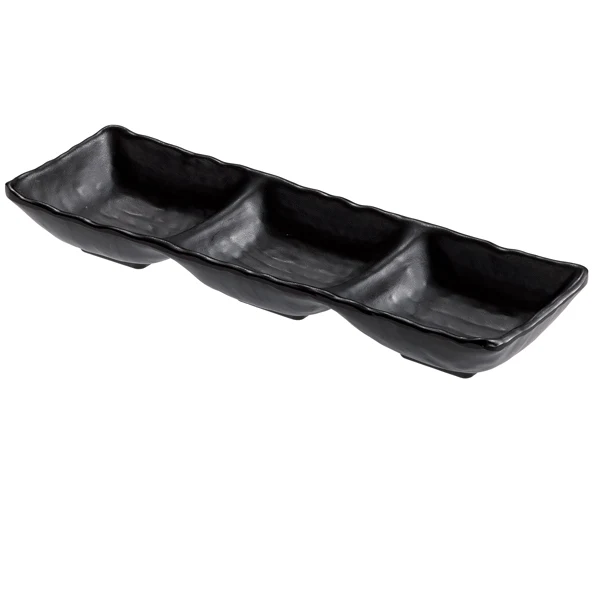 Leone - T8204 - Vassoietto tre scomparti - 27 x 9 x 3,5 cm - melamina - nero - Leone - 96757 - Conf. da 1 Pz.