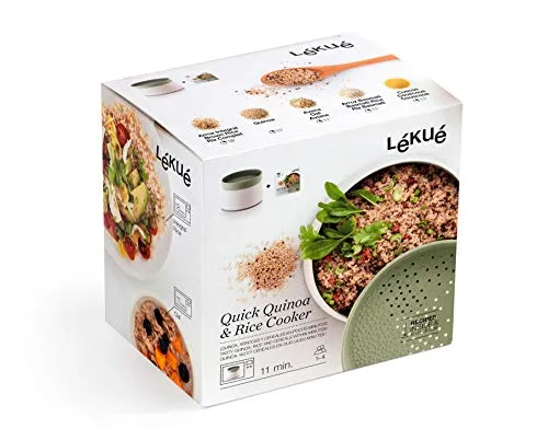 Lékué - Contenitore per preparare Quinoa, riso e cereali pochi minuti,...