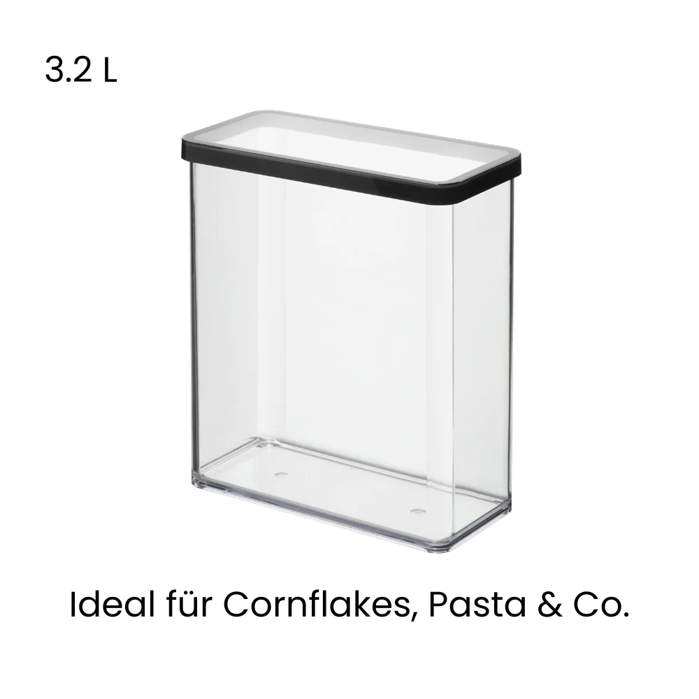 LOFT Contenitori per alimenti KLAR nero - 20x10x21,4 cm (3,2 l)