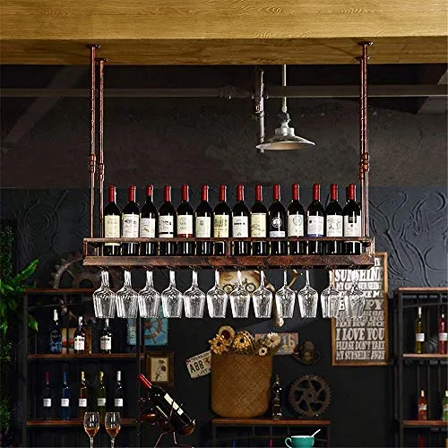 LXTIN Portabottiglie da Vino Europeo Portabottiglie Testa Giù Portabottiglie da Vino Portabicchieri Appeso Portabottiglie...