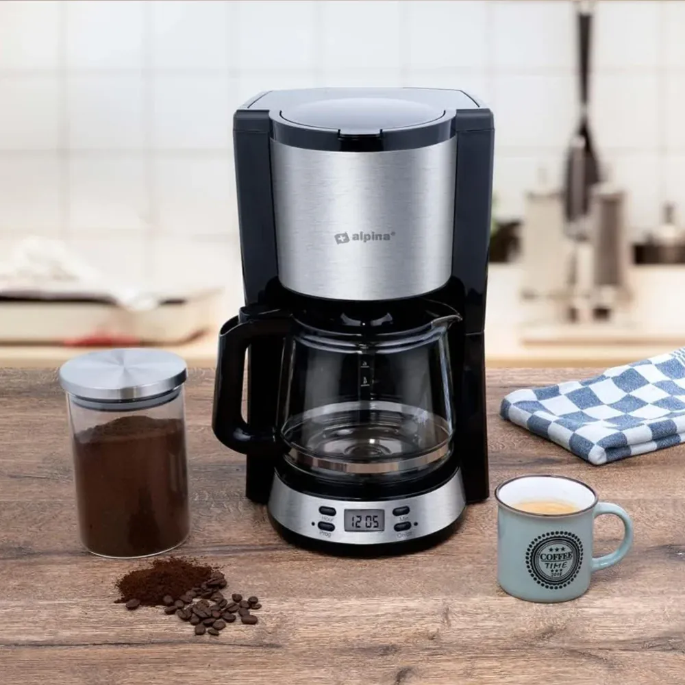 Macchina da Caffè con Filtro Caffettiera 1000 W Caraffa da 1,5 Litri 12 Tazzine