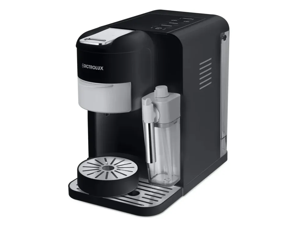 Macchina per il caffè 3in1 Emily Express&Milk nero con adattatori per capsule e cialde â Dictrolux