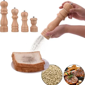 Macina Sale E Pepe Legno Classico 15cm Macinino Mulino Agitatore Trita Spezie