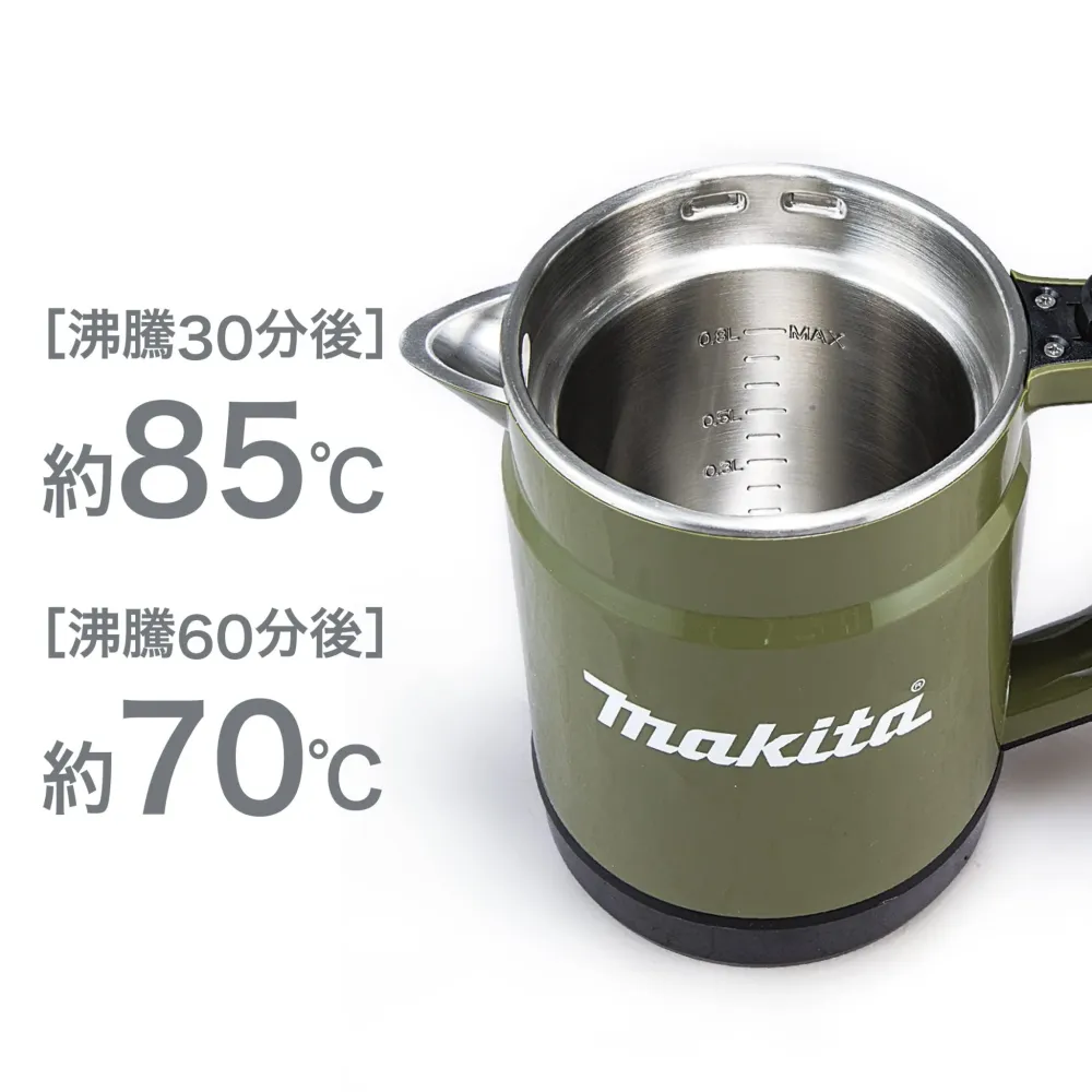 Makita Kettle Ricaricabile 40Vmax KT001GZO Verde Oliva Batterie e Caricatore Venduti Separatamente