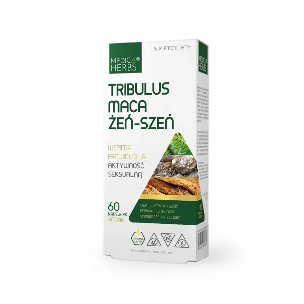 MEDICA HERBS Tribulus, Maca, Ginseng 60 capsule.