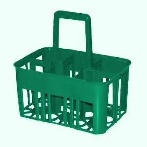 Cestello plastica portabottiglie 6 posti verde - Mobil Plastic