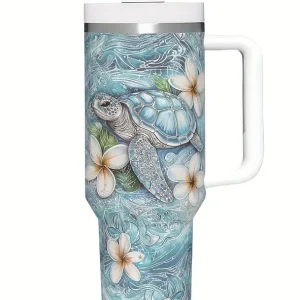 MUG termico acciaio inossidabile 1183 ml con coperchio e manico – Tartaruga Marina