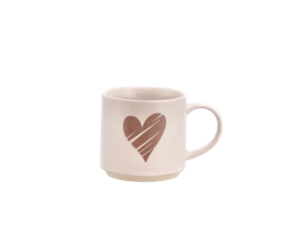 Nara tazza ceramica con cuore d.10xh9cm, 4 assortimenti