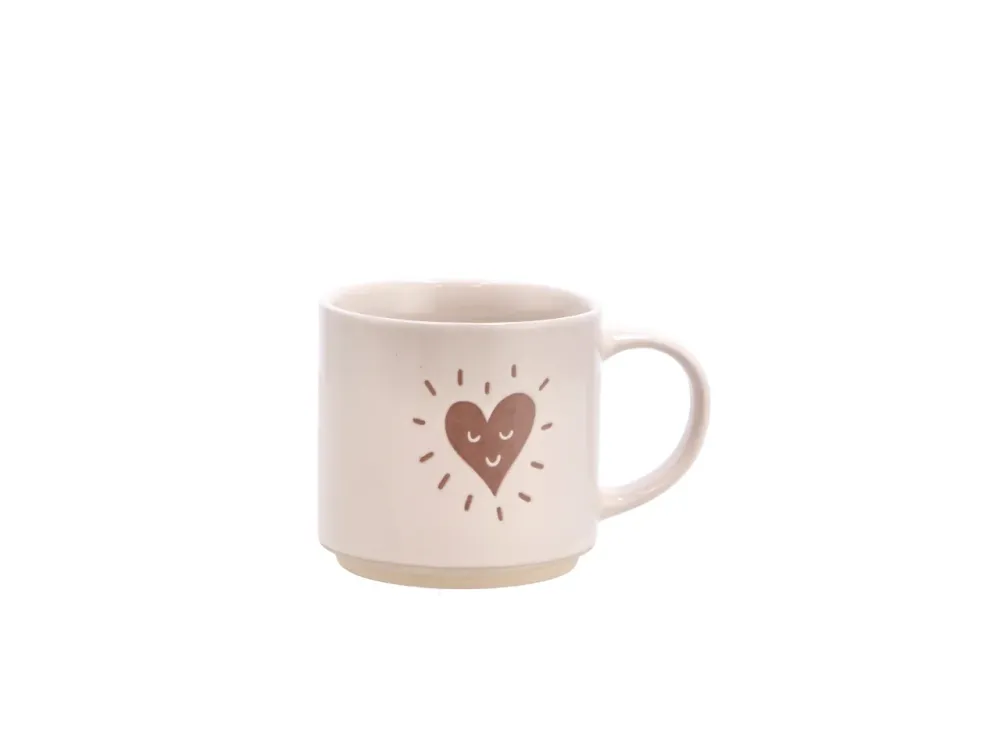 Nara tazza ceramica con cuore d.10xh9cm, 4 assortimenti