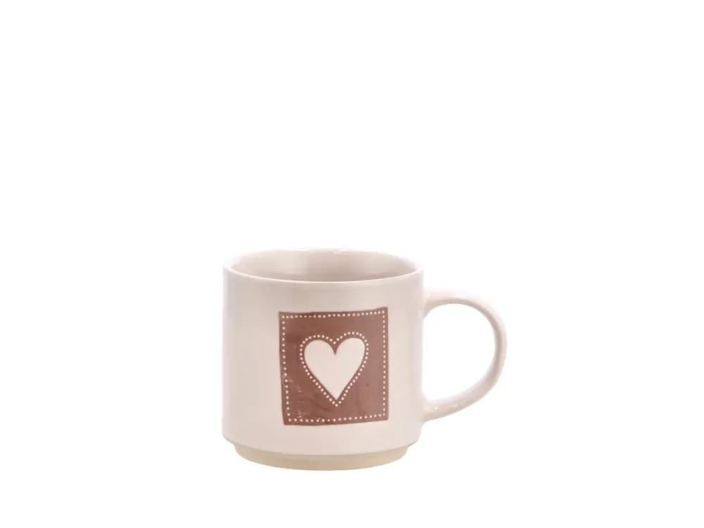 Nara tazza ceramica con cuore d.10xh9cm, 4 assortimenti