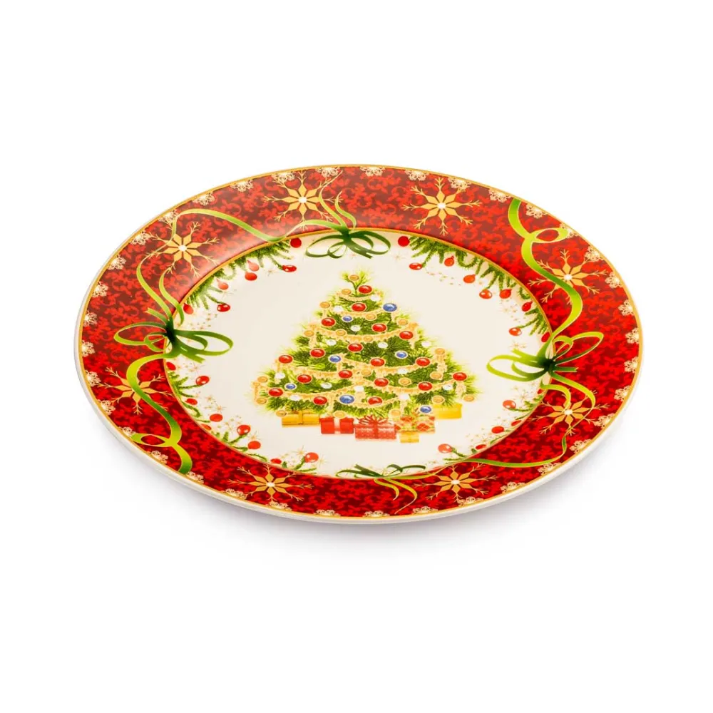 Noel Lamart Piatto Frutta Dessert Natalizio 20cm Porcellana