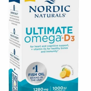 Nordic Naturals Ultimate Omega-D3 Olio di pesce 1280 mg 120 capsule molli al gusto di limone