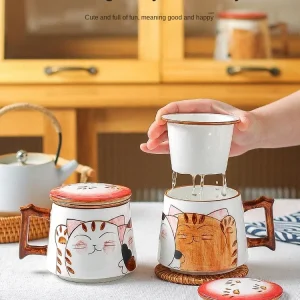 Office Teacups Tea Water Separation Women's Personal Filter Ceramic Tea Ceremony Cup Tea Drinking Cup