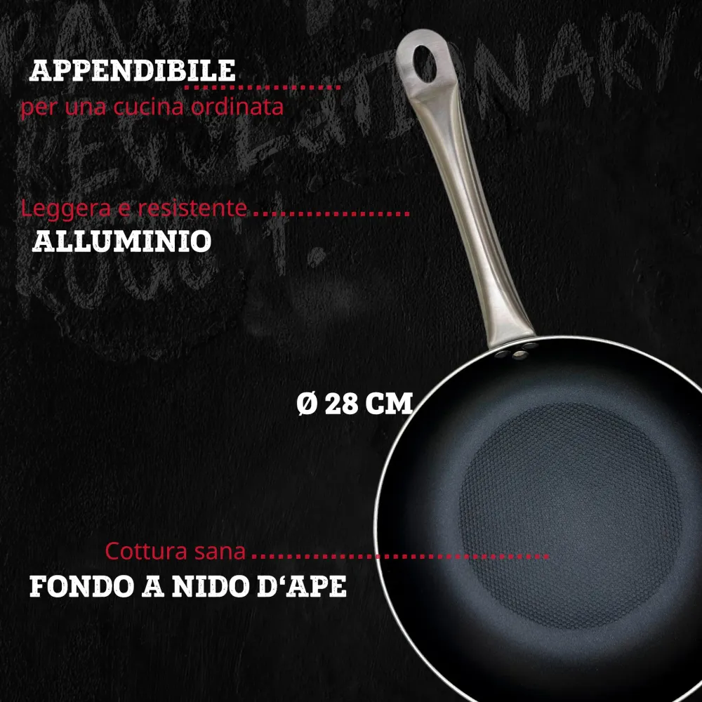 Padella da 28 cm, fondo nido d'ape antiaderente