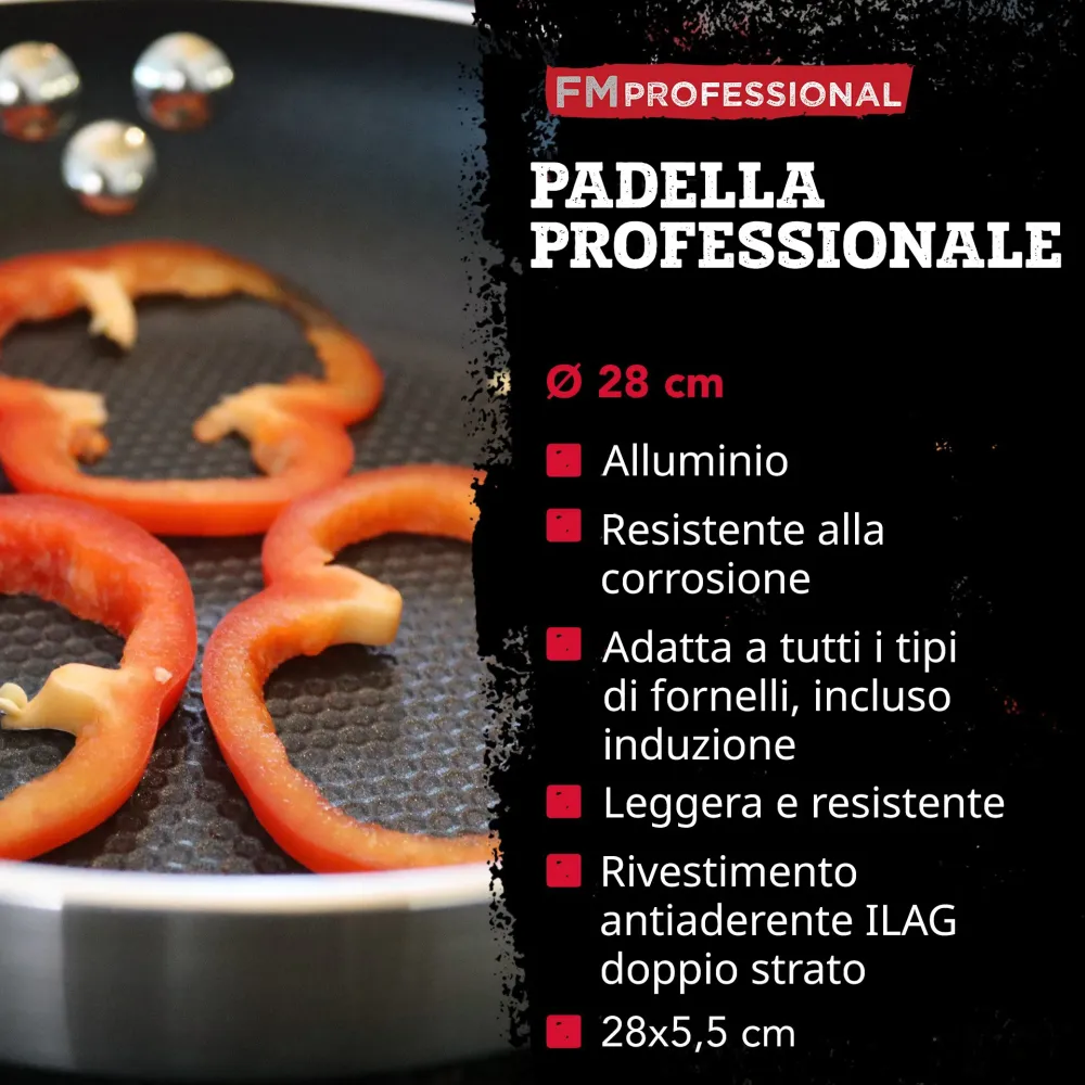 Padella da 28 cm, fondo nido d'ape antiaderente
