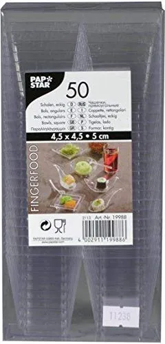 Papstar 19988 - 50 Coppette, 4,5 x x 5 cm, Transparenti