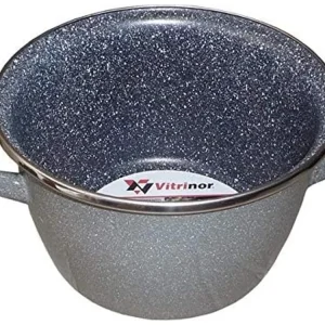 Pentola con 2 manici d28xh16cm acciaio smaltato pietra antiaderente rinforzata due strati anche per induzione lavabile lav...