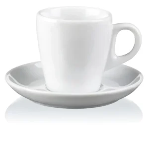 Piano caffè porcellana PURA tinta unita bianco 21cl