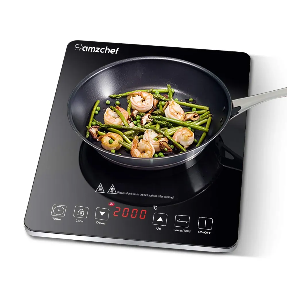 Piastra ad induzione,Amzchef piano Cottura induzione 2000W, argento
