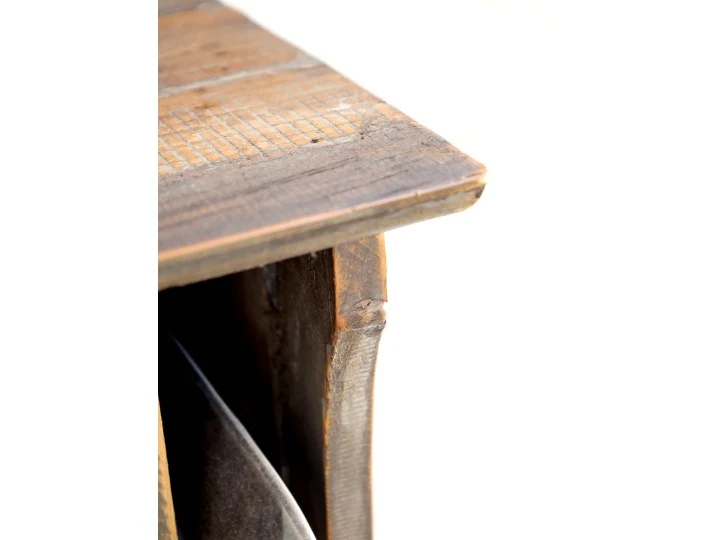 Piattaia con mensola e 4 ganci legno riciclato Chic Antique
