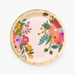 10 piatti carta - garden party rosa