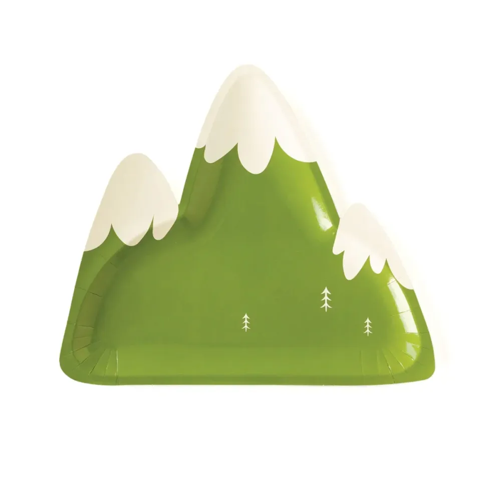 8 piatti carta - sagoma montagna
