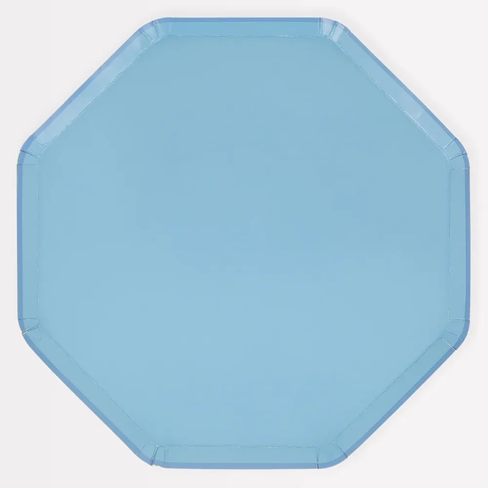 8 piatti grandi carta - Azzurro Fiordaliso