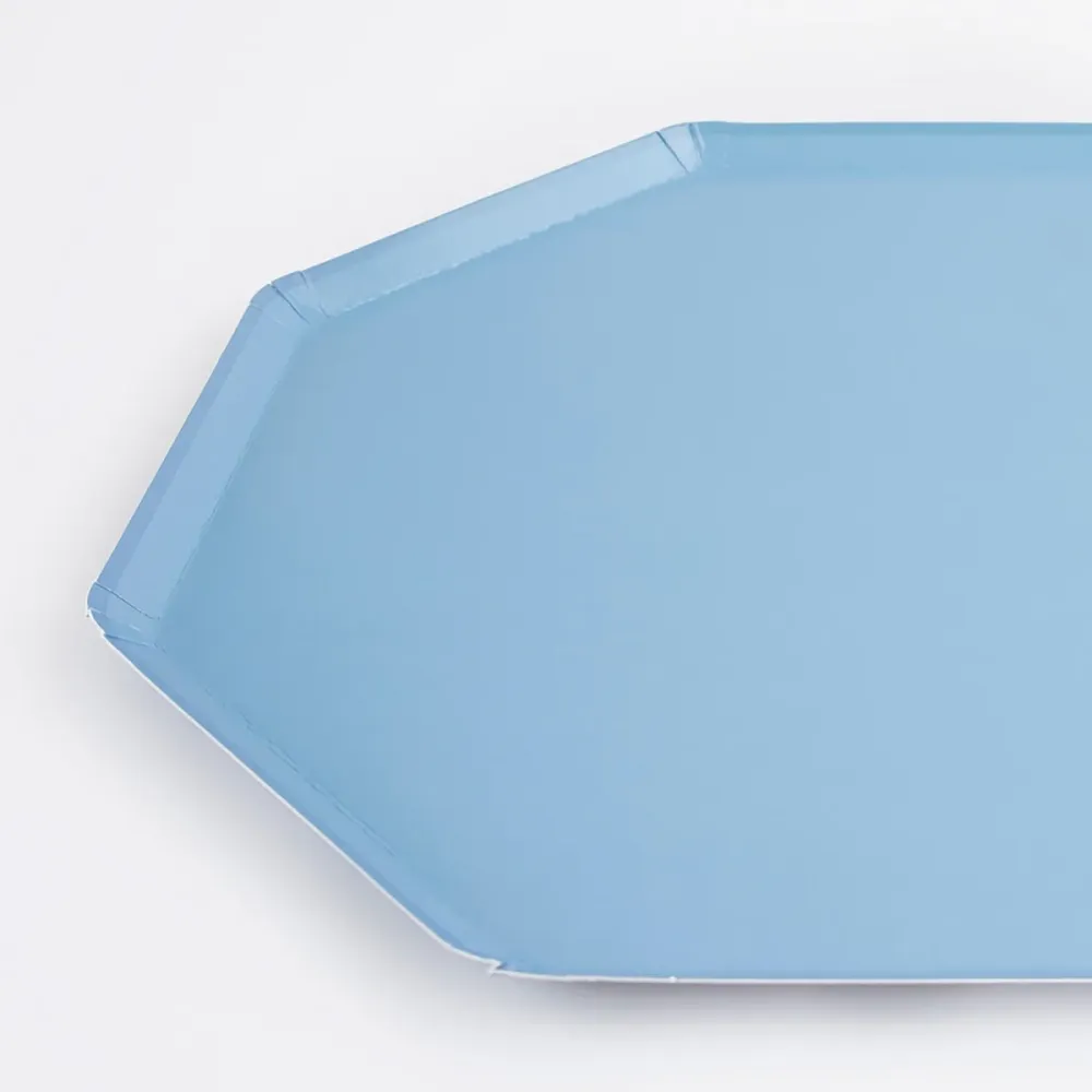 8 piatti grandi carta - Azzurro Fiordaliso