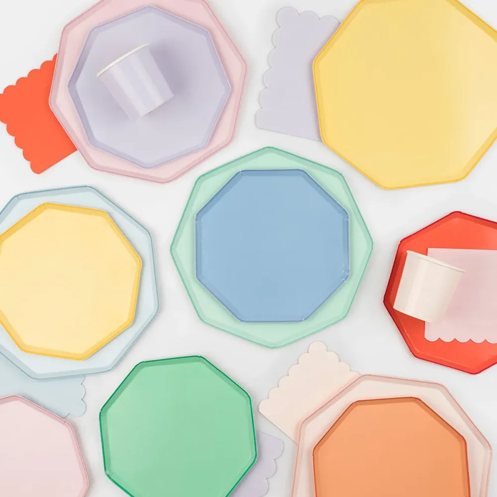 8 piatti grandi carta - Azzurro Fiordaliso