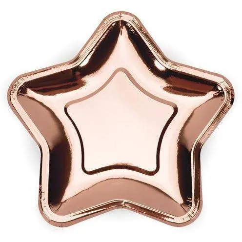 6 Piatti Rosa Oro Stella