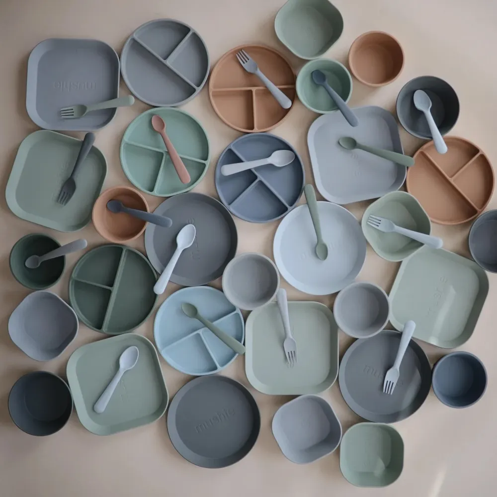2 piatti round Powder Blue