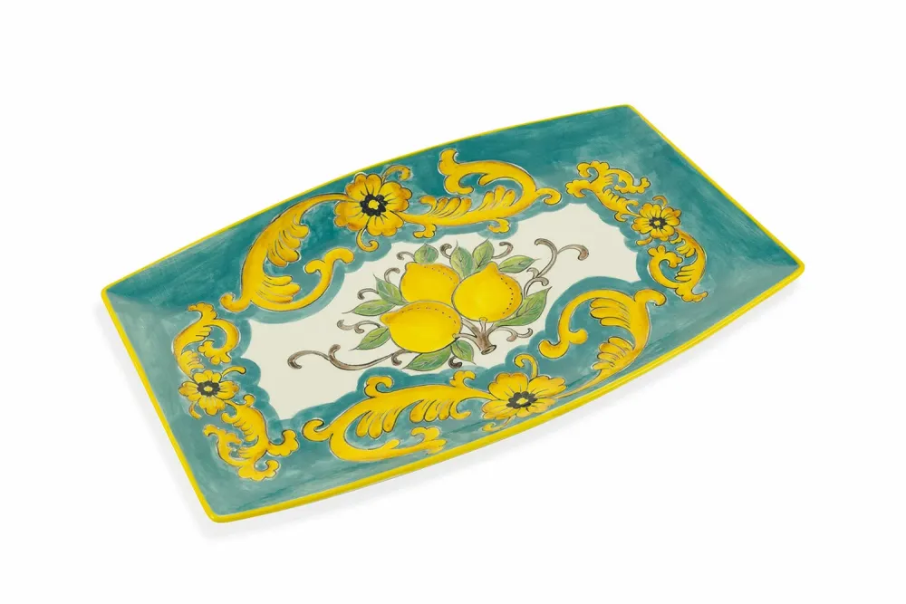 Piatto Decorativo 45,5x28,5x3 cm Dolomite Villa d'Este Home Tivoli Sicilia