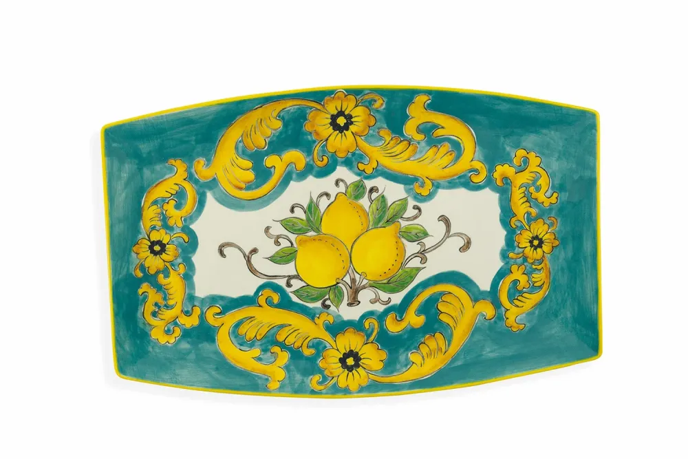 Piatto Decorativo 45,5x28,5x3 cm Dolomite Villa d'Este Home Tivoli Sicilia