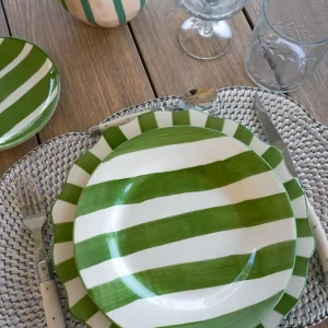 Piatto da dessert righe verdi