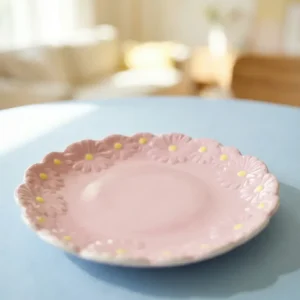 Piatto fiore rosa - 19 cm