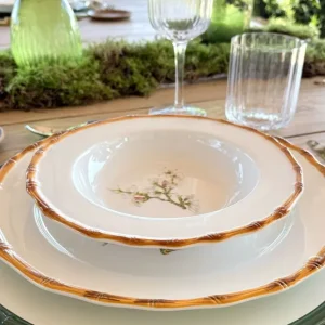 Piatto fondo design Bambù & Fiore di mandorlo