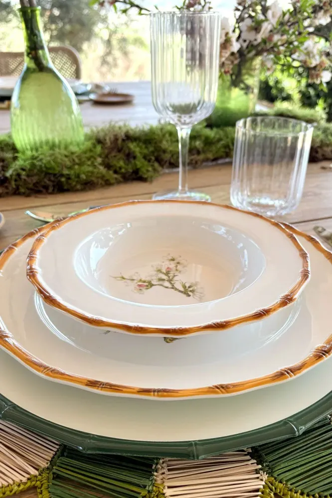 Piatto fondo design Bambù & Fiore di mandorlo