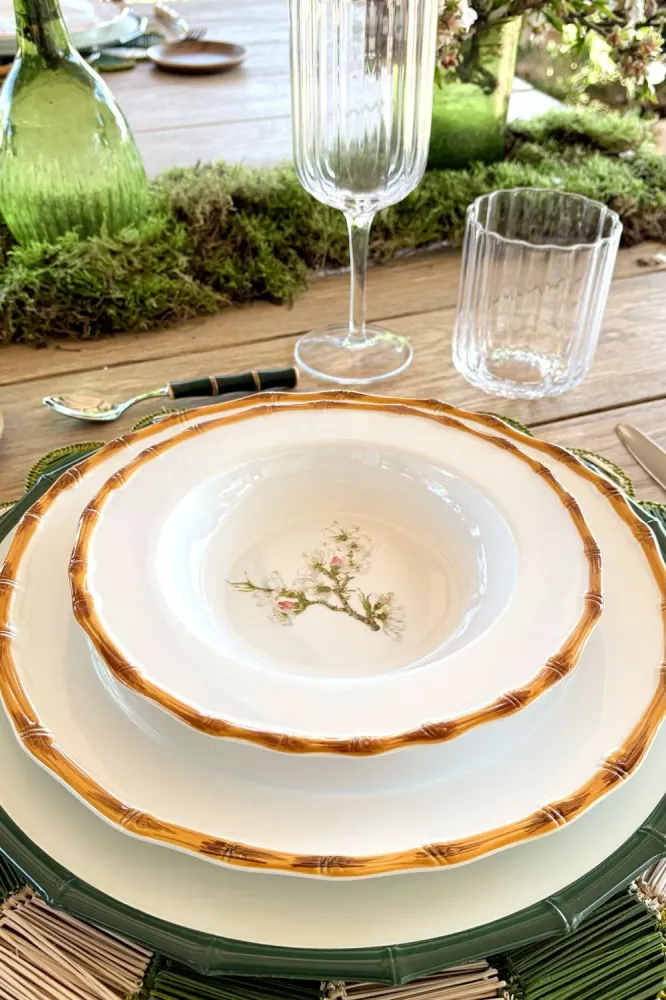 Piatto fondo design Bambù & Fiore di mandorlo