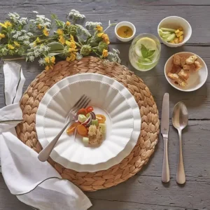 Piatto Fondo Ducale Porcellana Bone China Bianca Ø22cm Design Classico