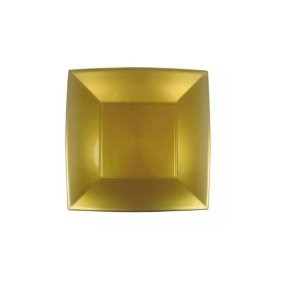 Piatto Grande Plastica Riutilizzabile "Nice" Oro cm 29 pz12 cf.