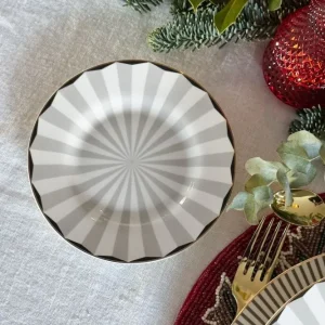 Piatto da pane bianco e grigio Cristina Oria