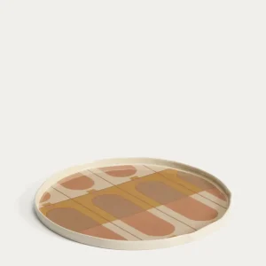 Piatto piano Julnet realizzato ceramica beige