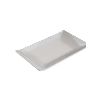 Piatto Rettangolare Cm.23x14 H.2,6 Bianco Melamina