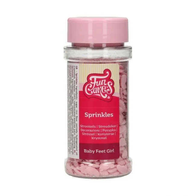 Piedini di zucchero per bambini - Rosa 55g